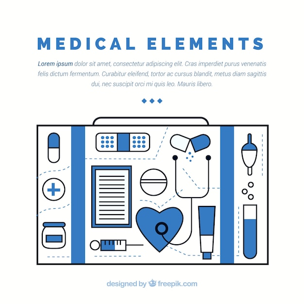 Medicine elements background in flat style