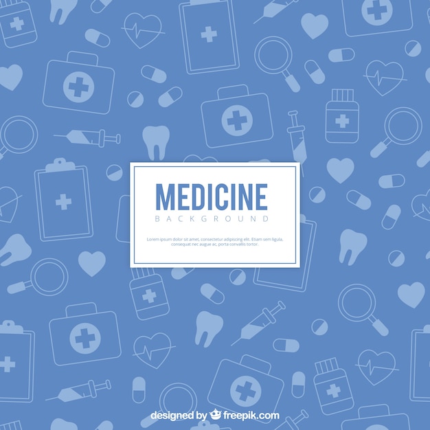 Medicine elements background in flat style