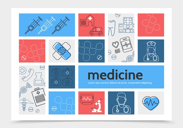 Vettore gratuito modello di infografica di medicina