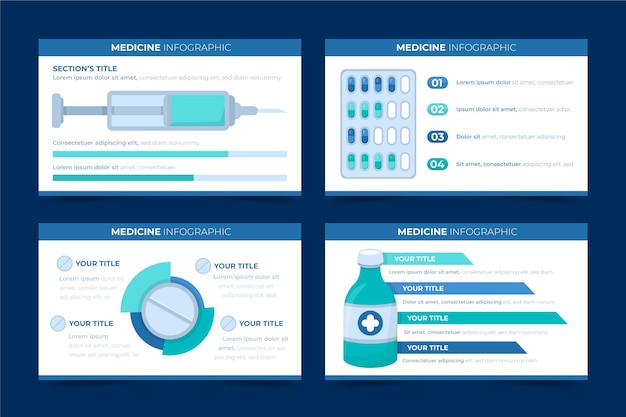 Medicines infographics in flat design