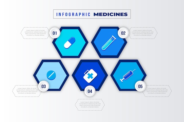 Free vector medicines infographics in flat design