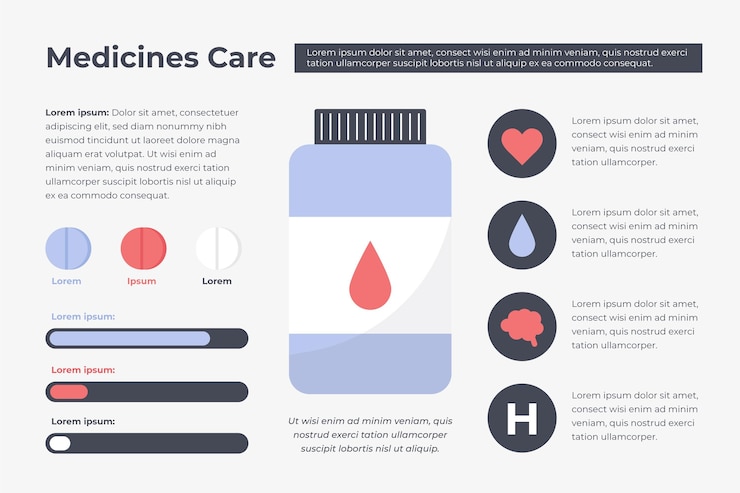 Free Vector medicines infographics in flat design