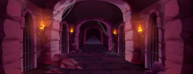 मुफ़्त वेक्टर medieval castle dungeon prison hallway
