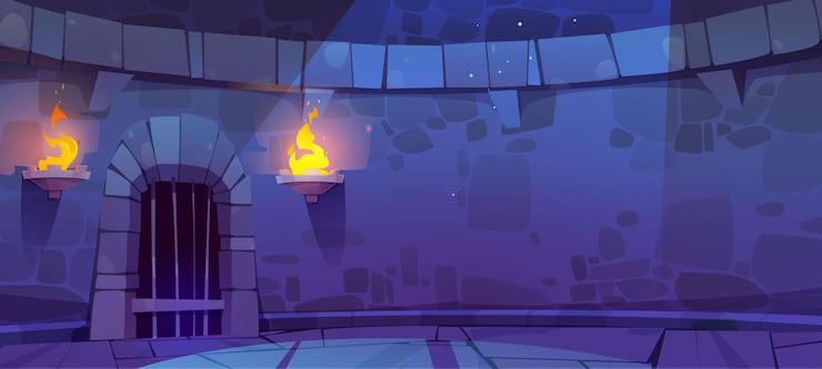 Free Vector medieval castle dungeon wall game cartoon vector