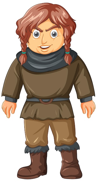 Free vector a medieval dwarf cartoon character