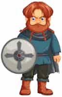 Free vector a medieval dwarf cartoon character