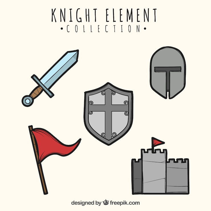 Free Vector medieval elements with classic style