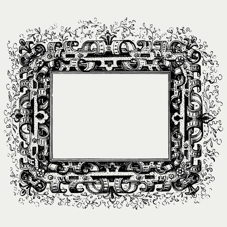 Free Vector medieval frame in black and white