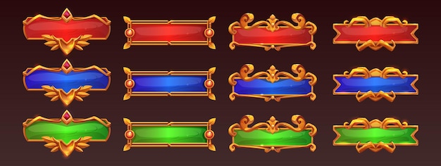 Free Medieval Game Frames or Buttons Menu Elements – Download Free Vector