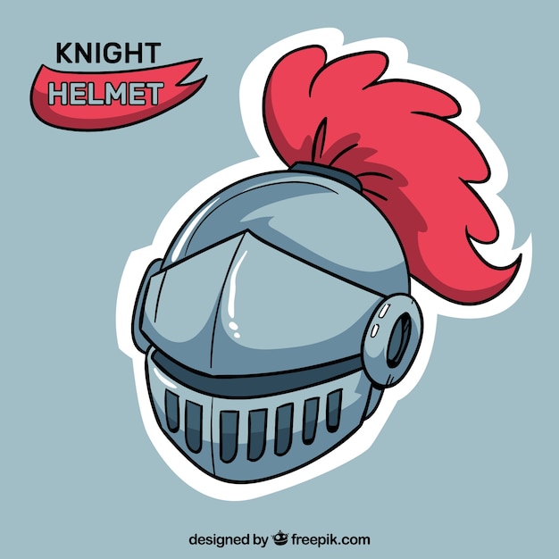 Free vector medieval helmet with hand drawn style