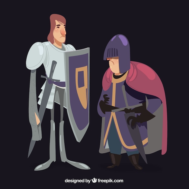 Free vector medieval knights with original style