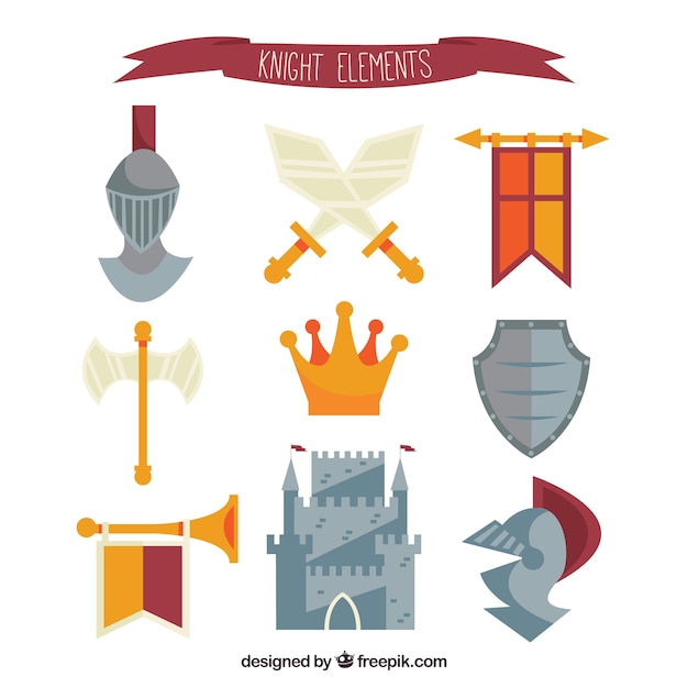 Free vector medieval pack with fun style