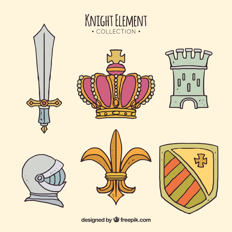 Free Vector medieval royalty elements