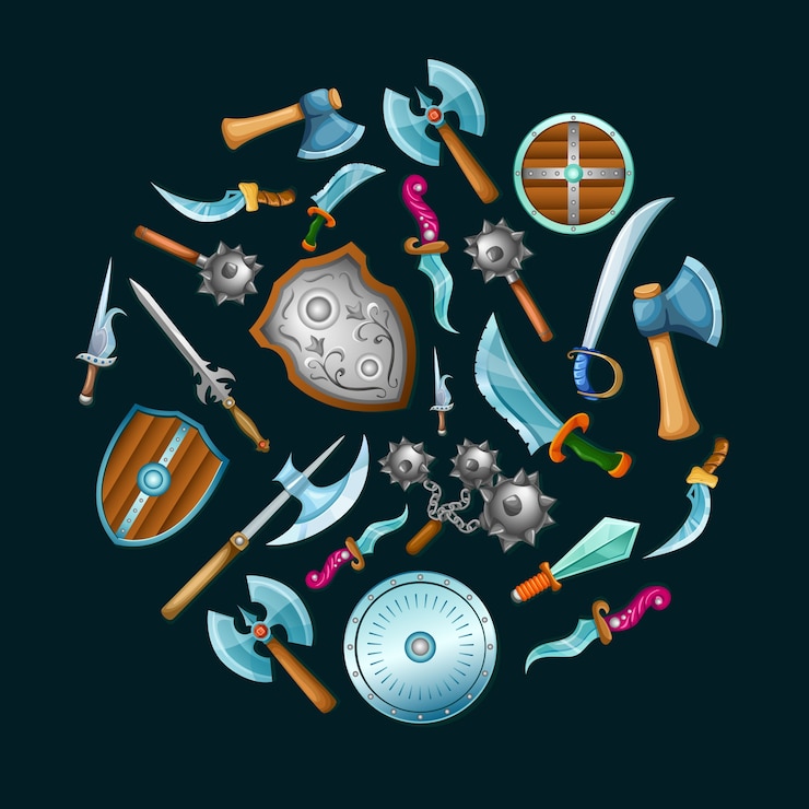 Free Vector medieval weapon set