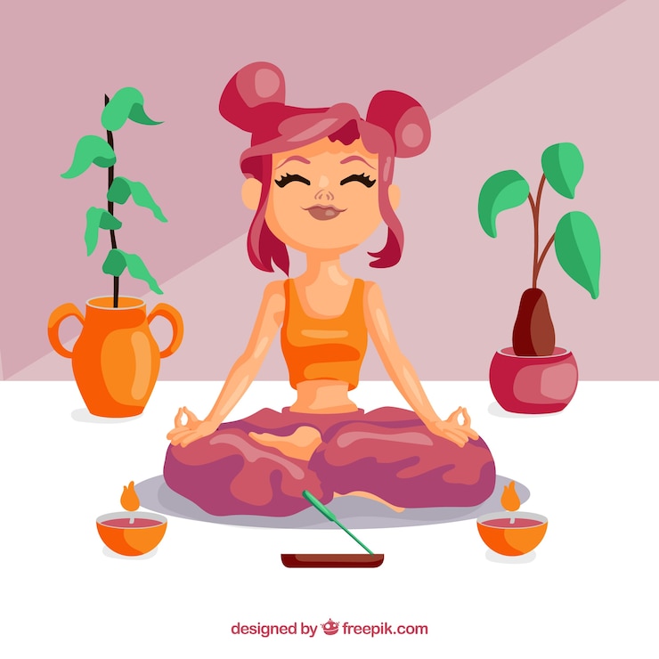 Free Vector meditating concept background