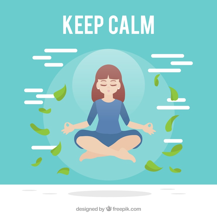 Free Vector meditating concept with flat design