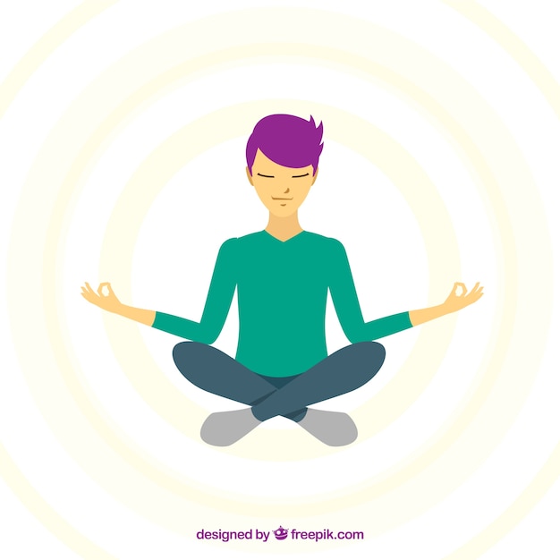 Free vector meditating concept with flat design
