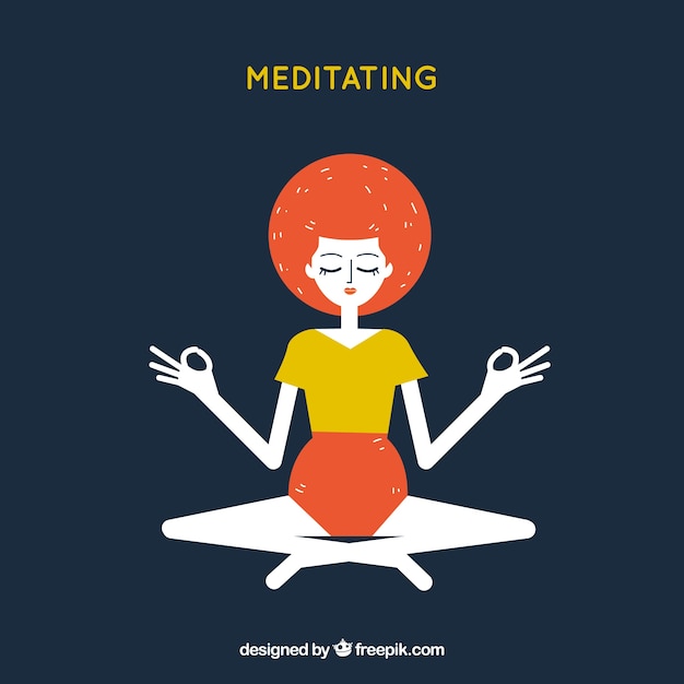 Free vector meditating concept with flat design