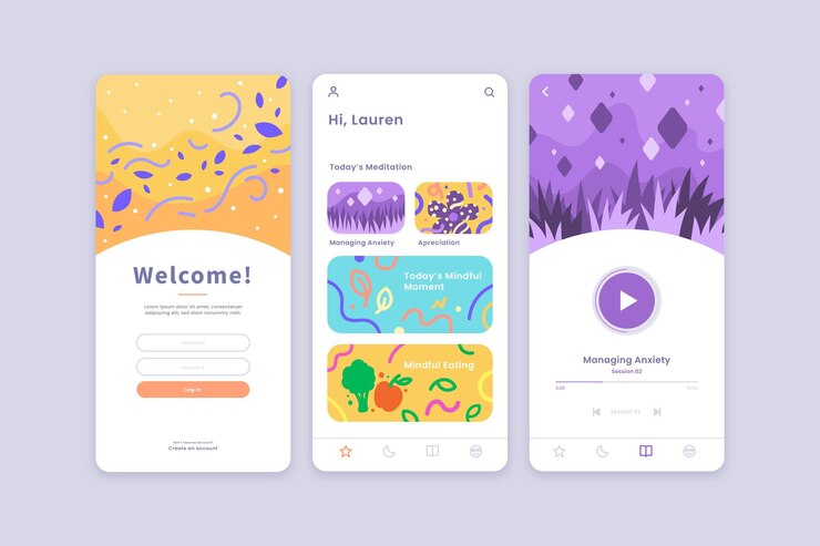 Free Vector meditation app concept