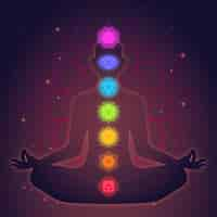 Free vector meditation and chakras concept