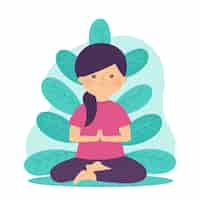 Free vector meditation concept in flat design