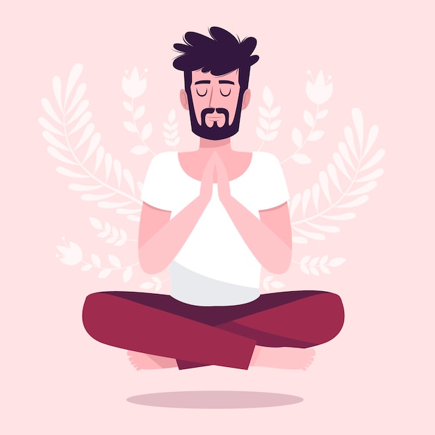 Vettore gratuito illustrazione di concetto di meditazione