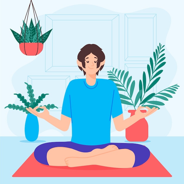 Vettore gratuito illustrazione di concetto di meditazione