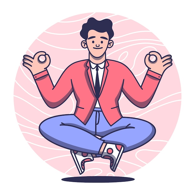 Free vector meditation concept with man