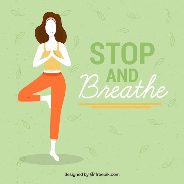 Free vector meditation concept with sporty woman