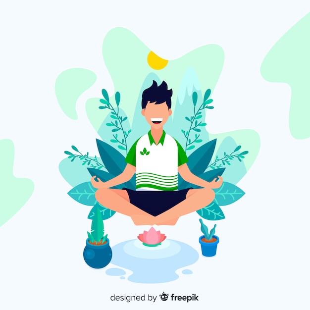 Free vector meditation concept