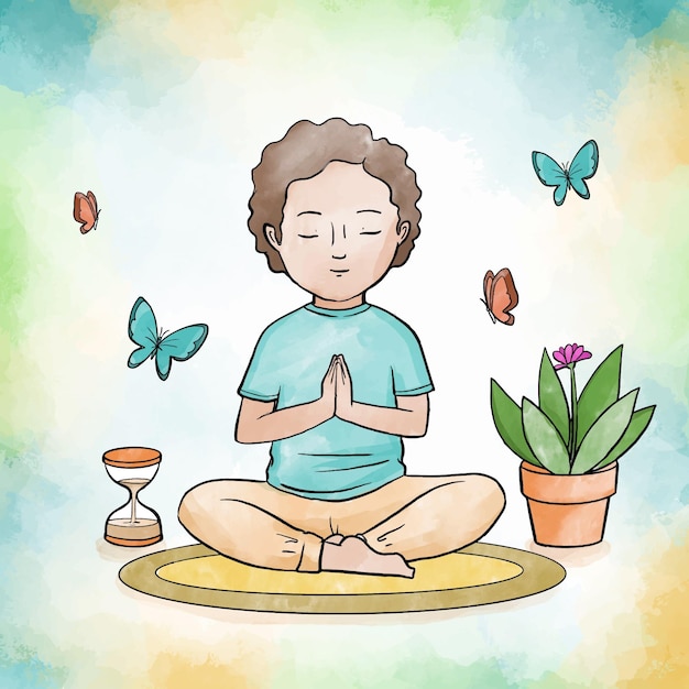 Бесплатное векторное изображение Концепция медитации