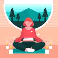 Free vector meditation illustration concept