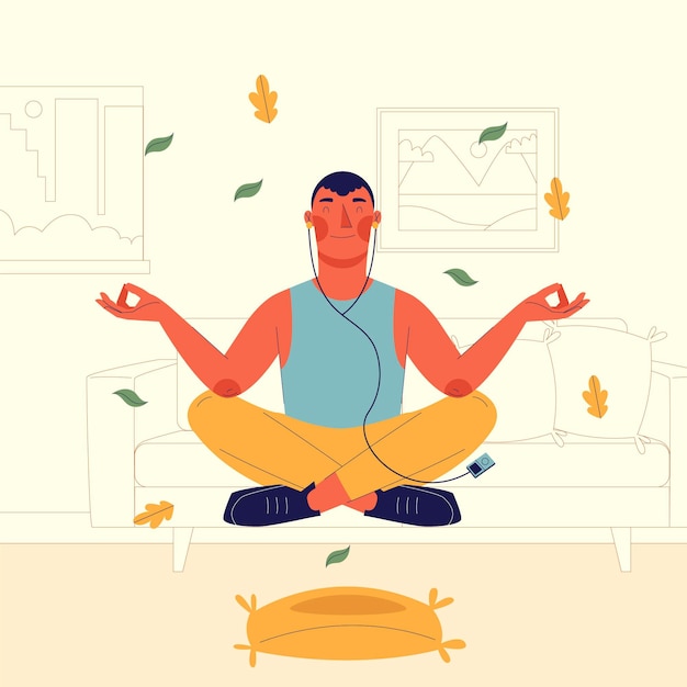 Бесплатное векторное изображение Концепция иллюстрации медитации