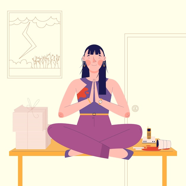 Концепция иллюстрации медитации