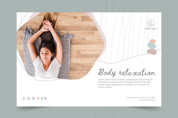 Meditation and mindfulness banner template