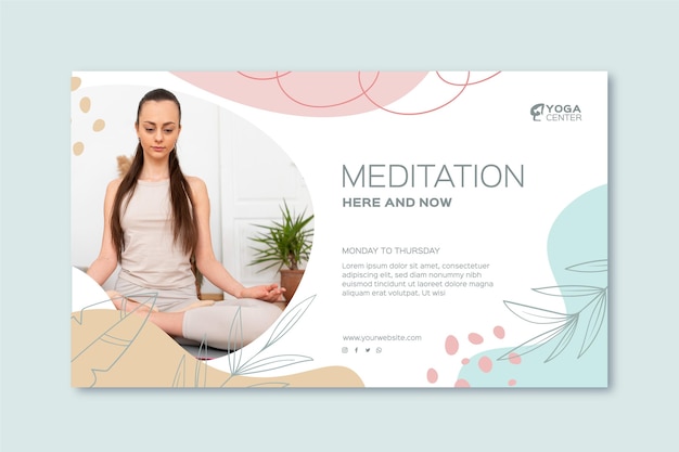 Meditation and mindfulness banner template