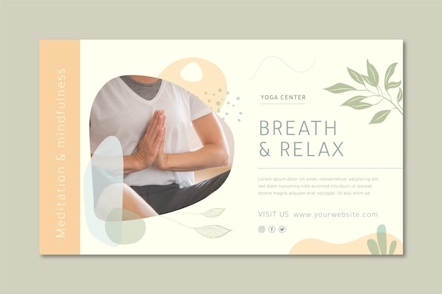 Meditation and mindfulness banner template