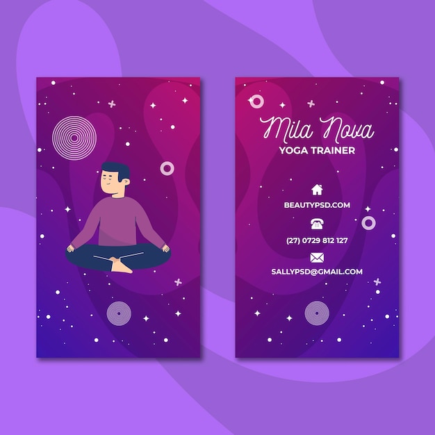 Free vector meditation and mindfulness business card