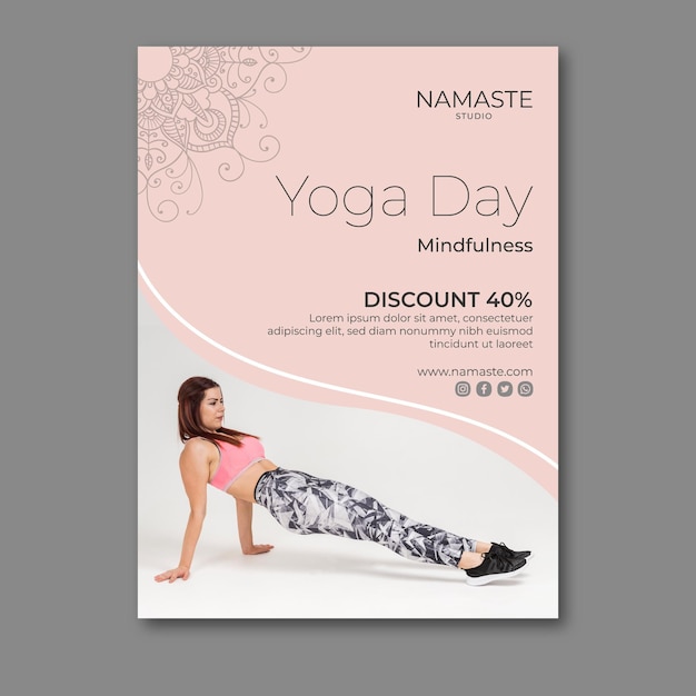 Meditation & mindfulness flyer template