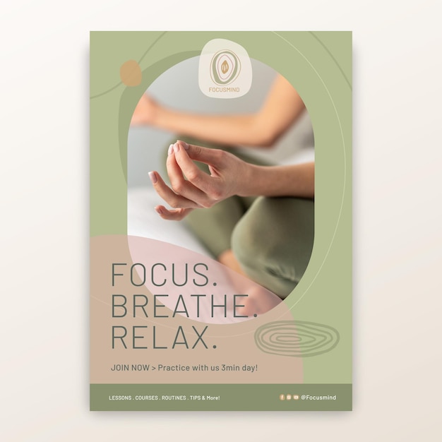 Free vector meditation and mindfulness flyer template