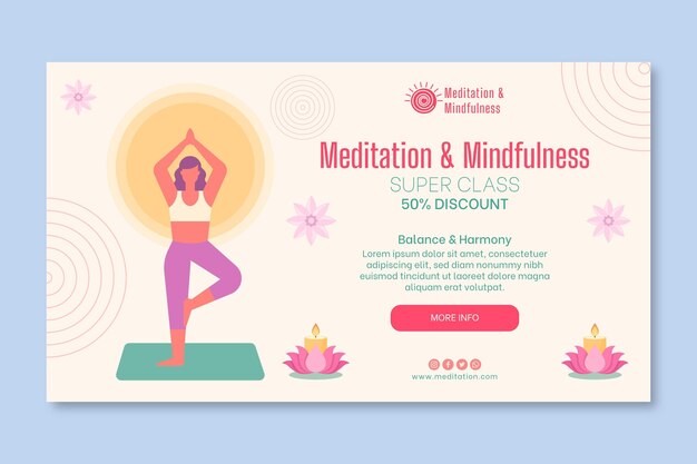 meditation and mindfulness horizontal banner