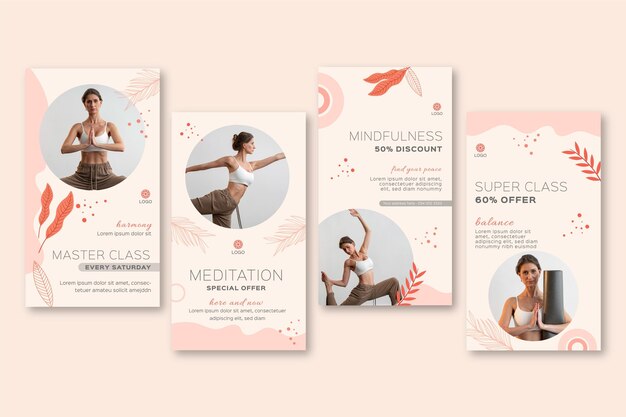 Meditation and mindfulness instagram stories collection
