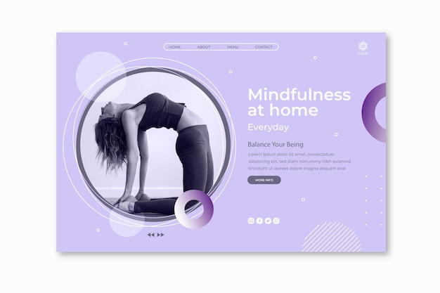 Meditation and mindfulness landing page template