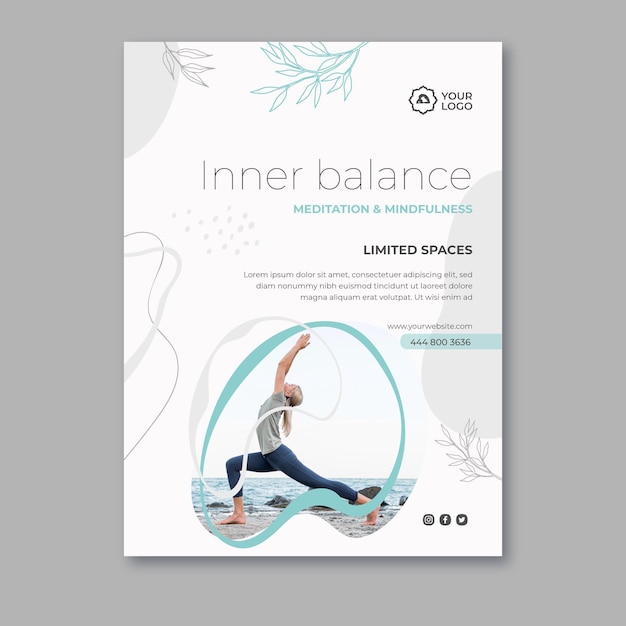 Meditation & mindfulness poster template