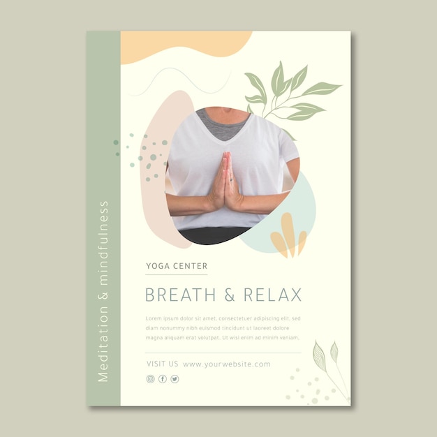 Meditation and mindfulness poster template