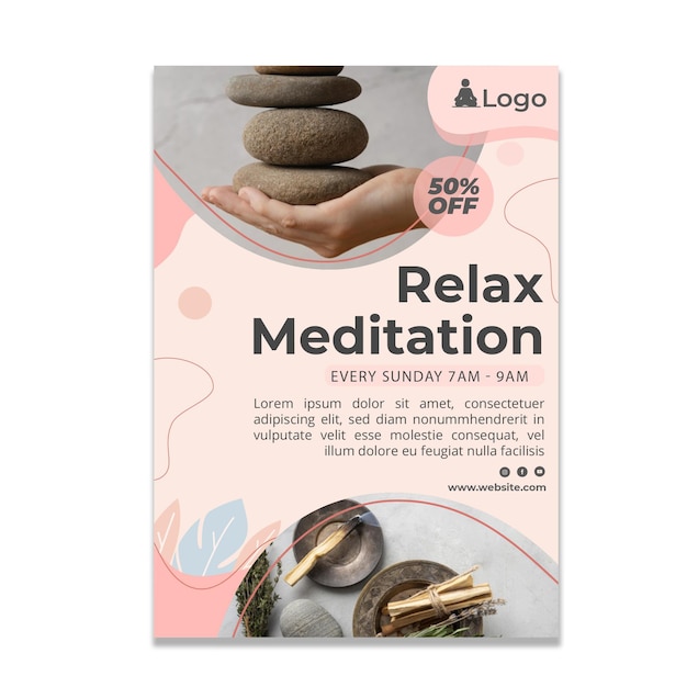 Free vector meditation and mindfulness poster