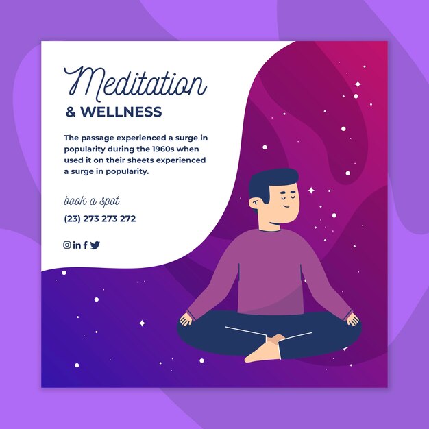 Meditation and mindfulness square flyer