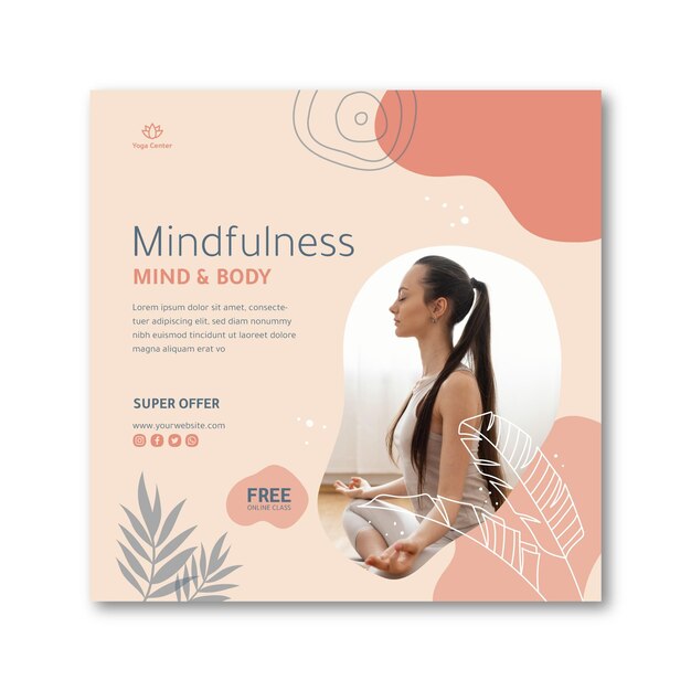 meditation and mindfulness squared flyer