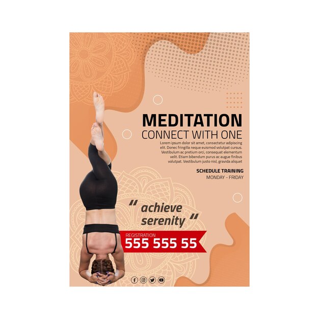 meditation and mindfulness vertical flyer