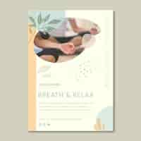 Free vector meditation and mindfulness vertical flyer